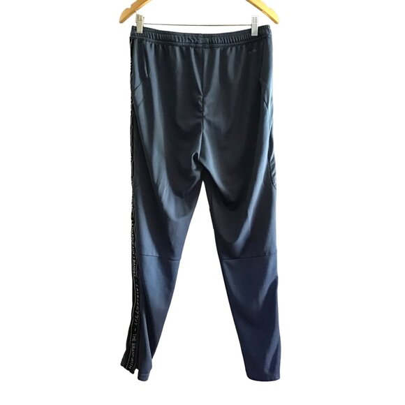 ADIDAS- MEN CHARCOAL/BLUE ELASTIC WAIST POCKETS JOGGER TRACK PANTS SIZE MEDIUM - Picture 2 of 6